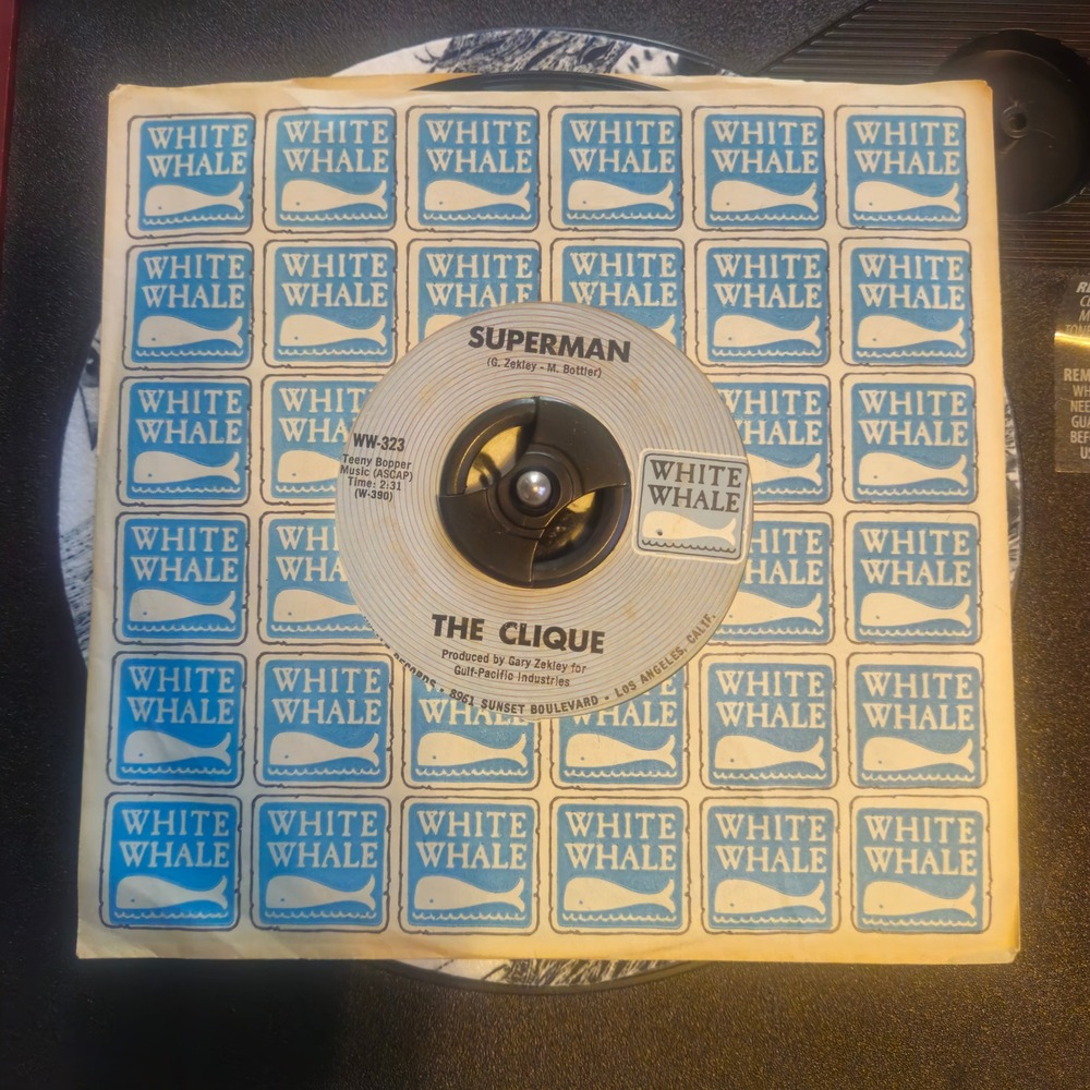 THE CLIQUE Superman WHITE WHALE WW323 Original 45 RPM Psych Pop VG